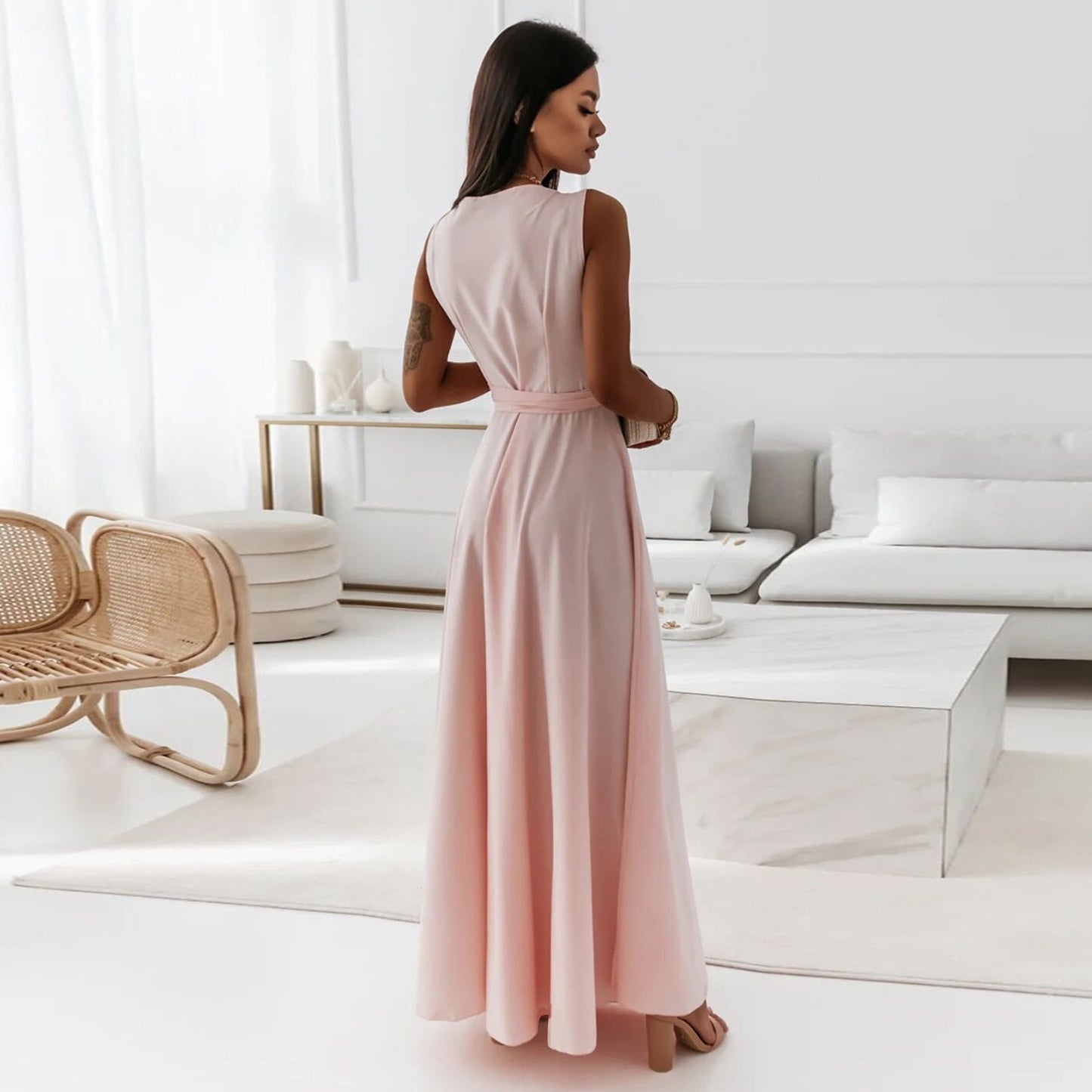 Robe "Grâce Fluide" - Maxi & Sans Manches