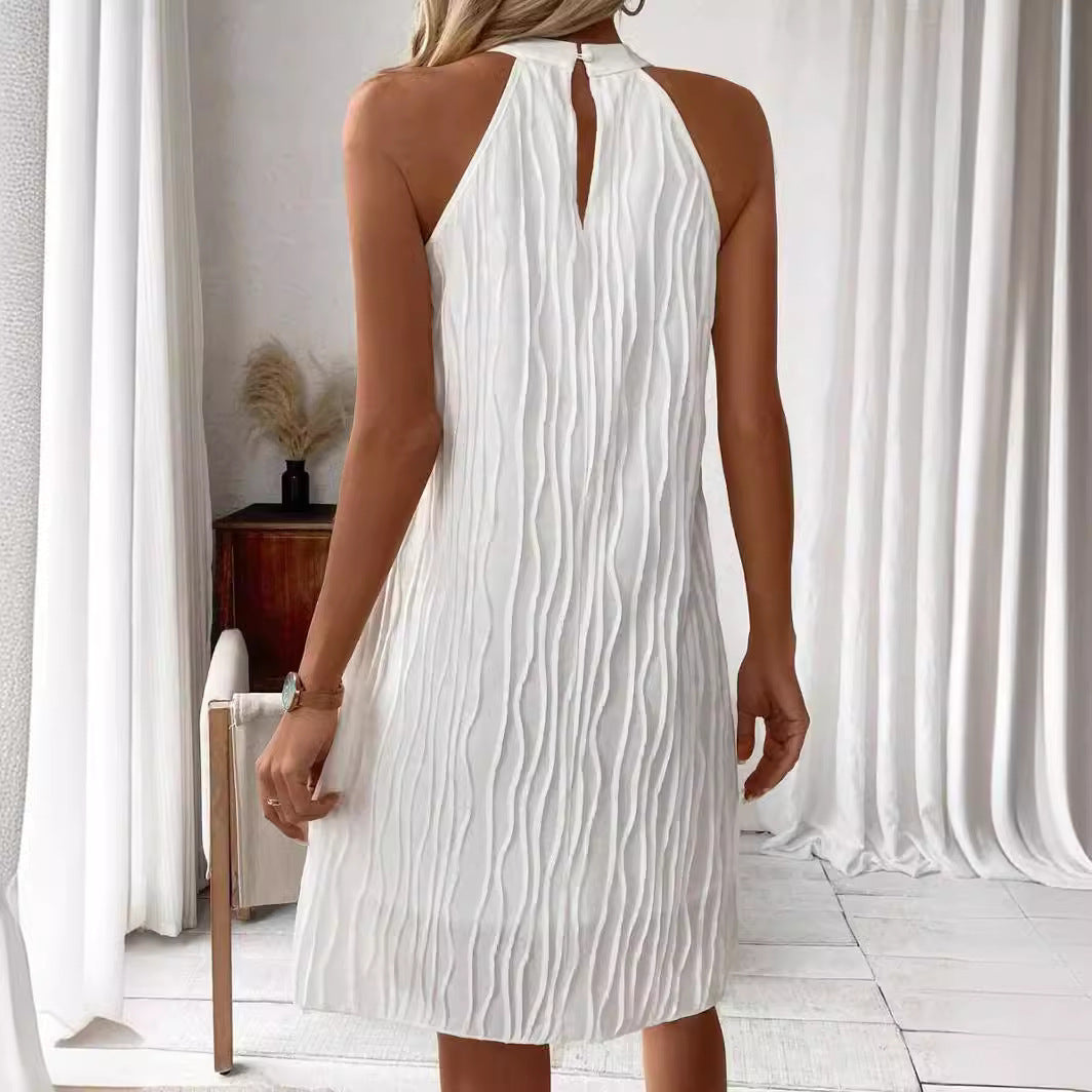 Robe "Onde de Charme" - Plissée & Dos Nu Élégant