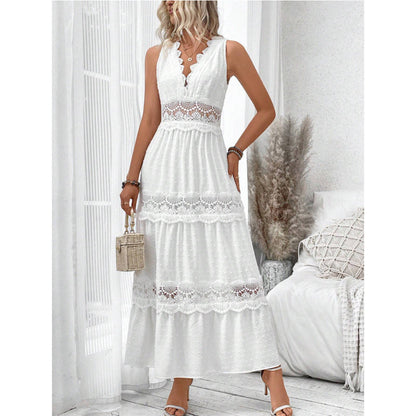 Robe Femme Sans Manches – Dentelle et Col V
