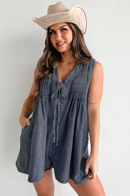✨ Combishort Denim Décontracté – Confort & Style en Toute Saison