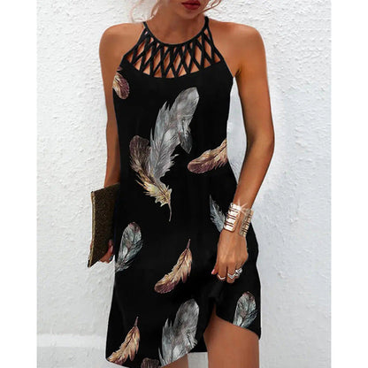 Robe d’Été Femme – Imprimé Tendance et Dos Nu