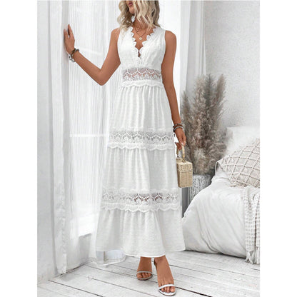 Robe Femme Sans Manches – Dentelle et Col V