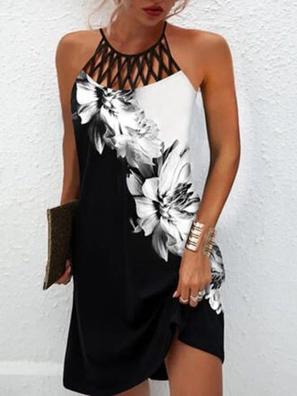 Robe d’Été Femme – Imprimé Tendance et Dos Nu