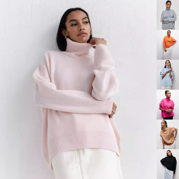 Winter Turtleneck Sweater Ins Solid Color Long Sleeve