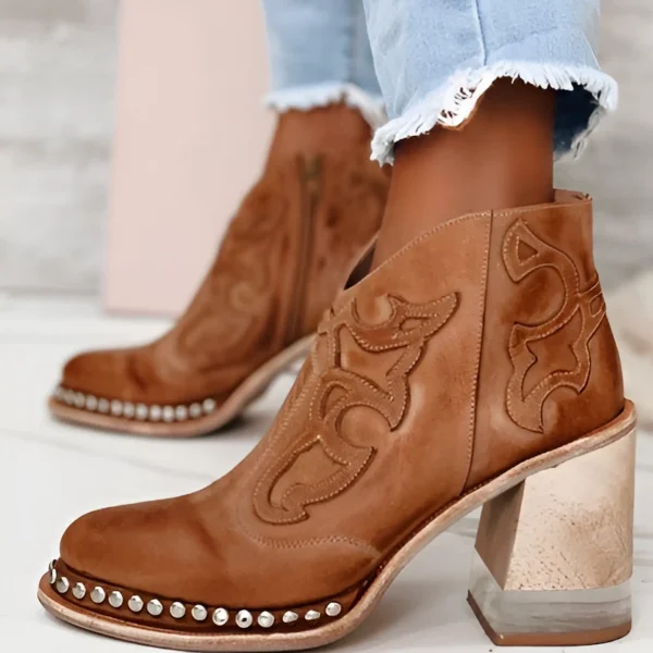 Bottines Western Femme – Talon Carré Chic